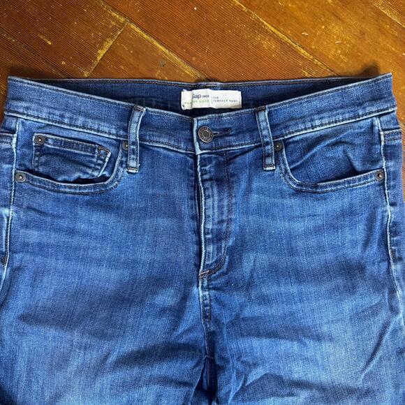 GAP 1969 Perfect Boot Jeans Bootcut Stone Wash Denim Stretch Y2K Flare 31 R - Picture 2 of 5